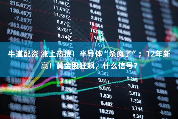 牛道配资 涨上热搜！半导体“杀疯了”；12年新高！黄金股狂飙，什么信号？